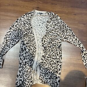 Apt. 9 Black and Cream Leopard Cardigan